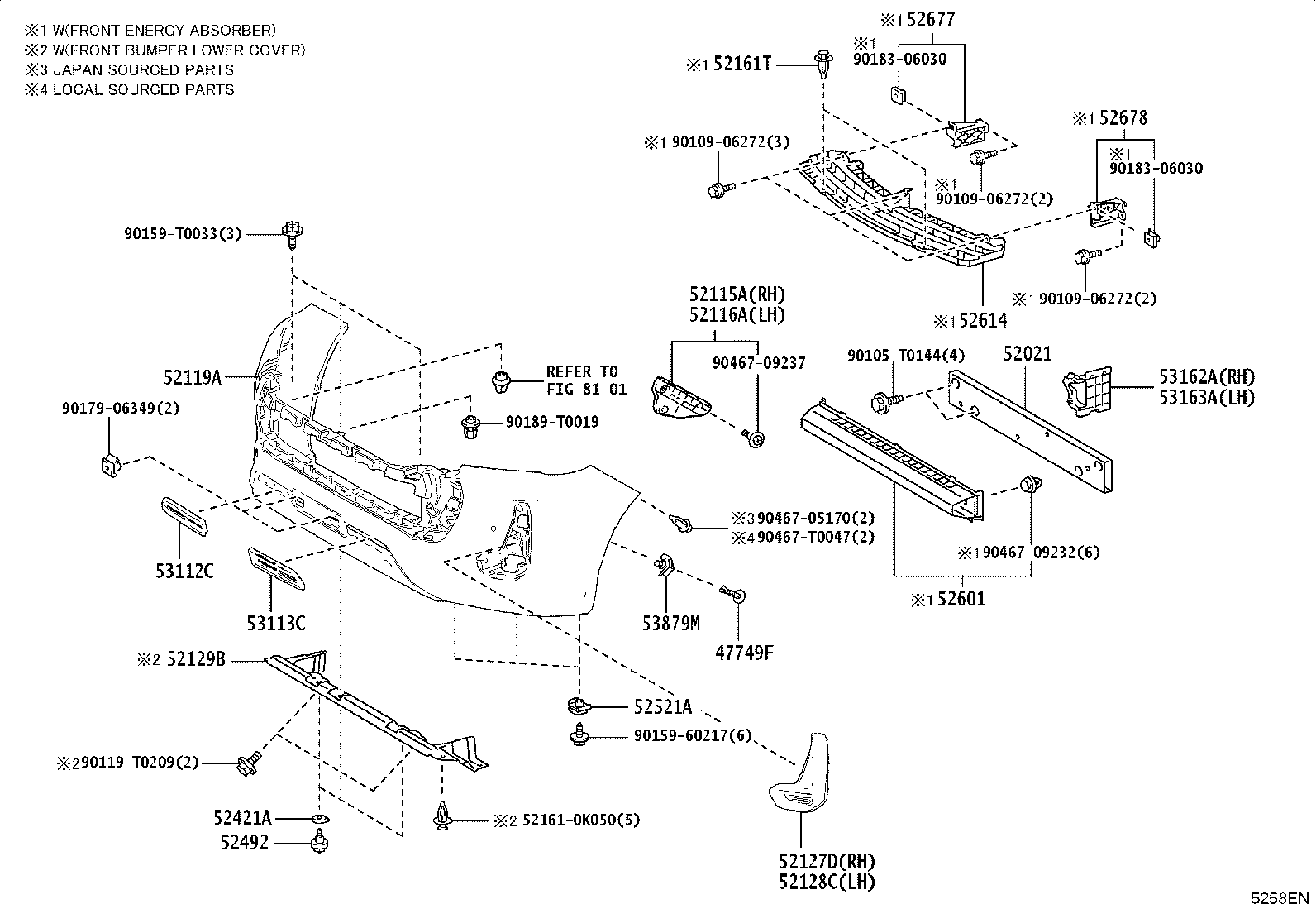 52102-YP030-B1 BRACKET SUB-ASSY, FRONT BUMPER, RH product image
