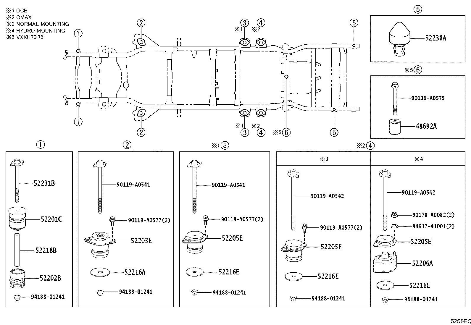 52204-0C030 CUSHION SUB-ASSY, CAB MOUNTING, NO.2 LOWER product image