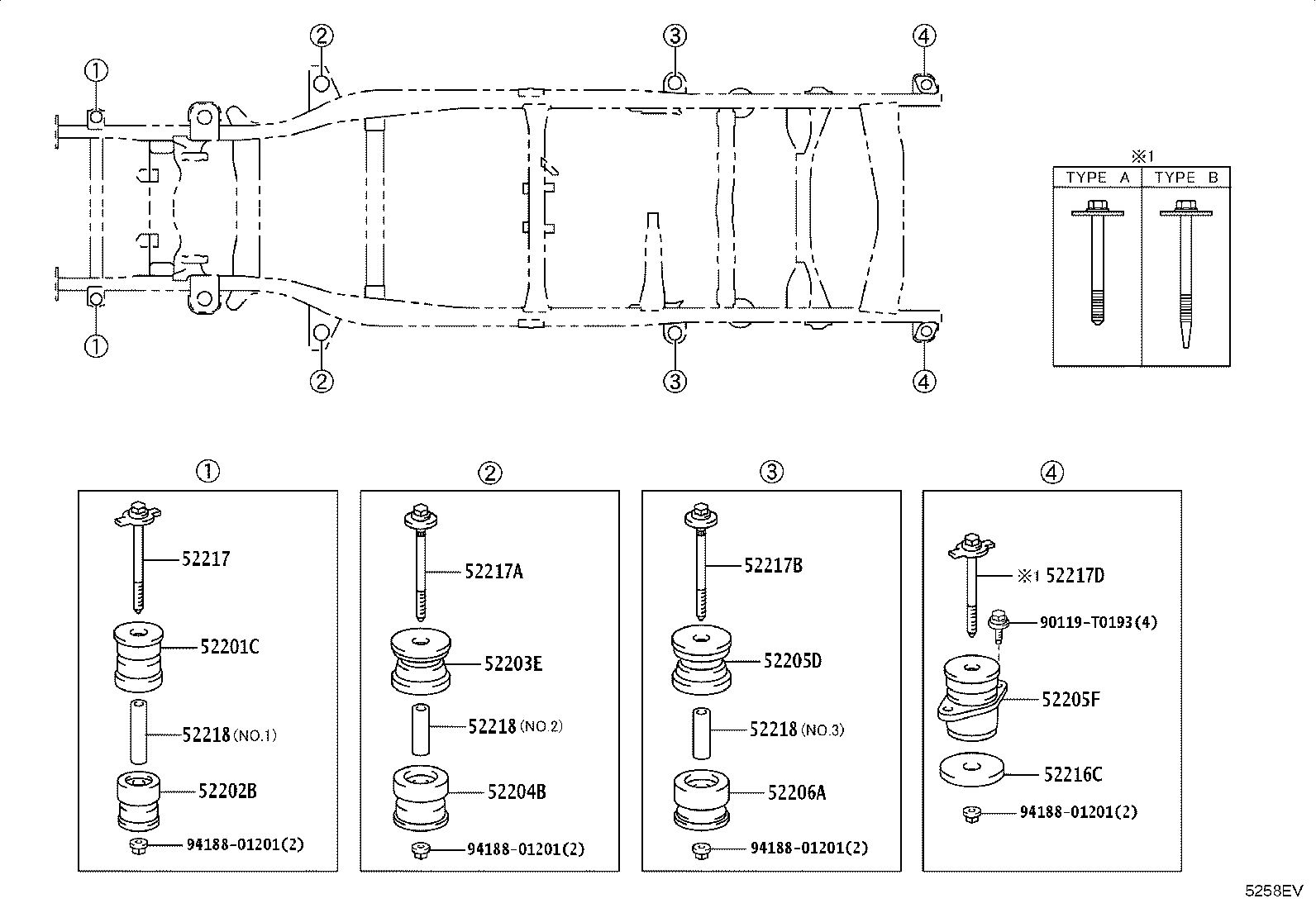52218-KK010 HOLDER, BODY MOUNT BOLT SPACER, NO.1 product image