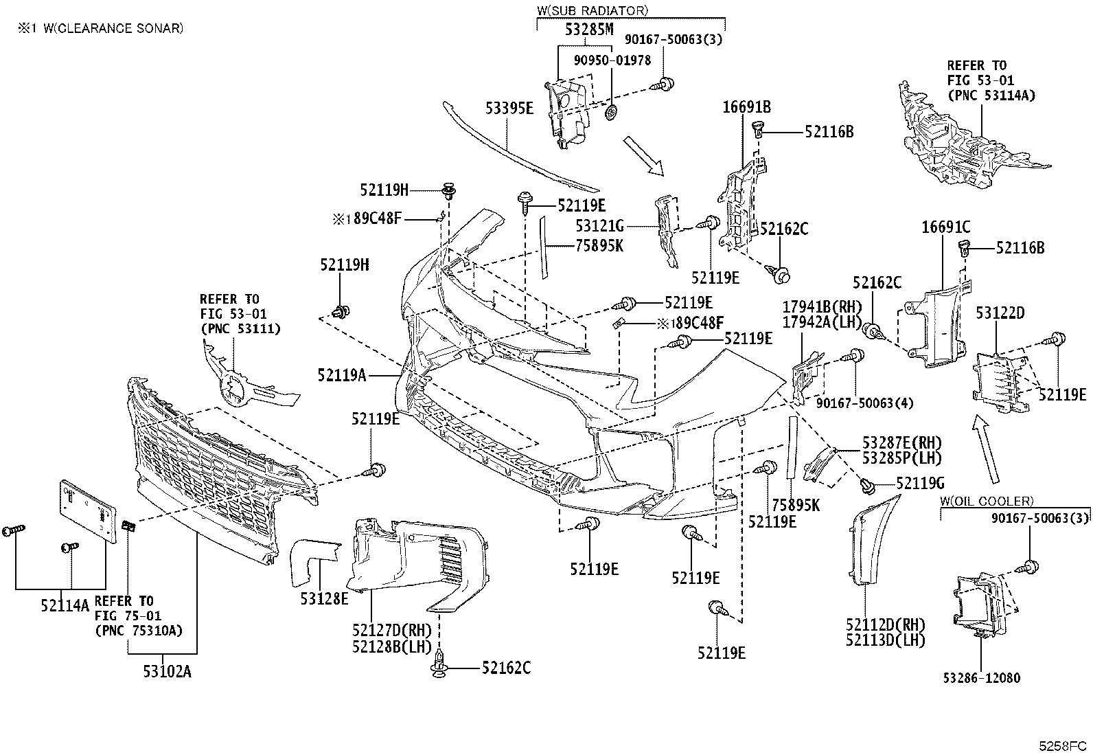52128-12470 COVER, FRONT BUMPER HOLE, LH product image