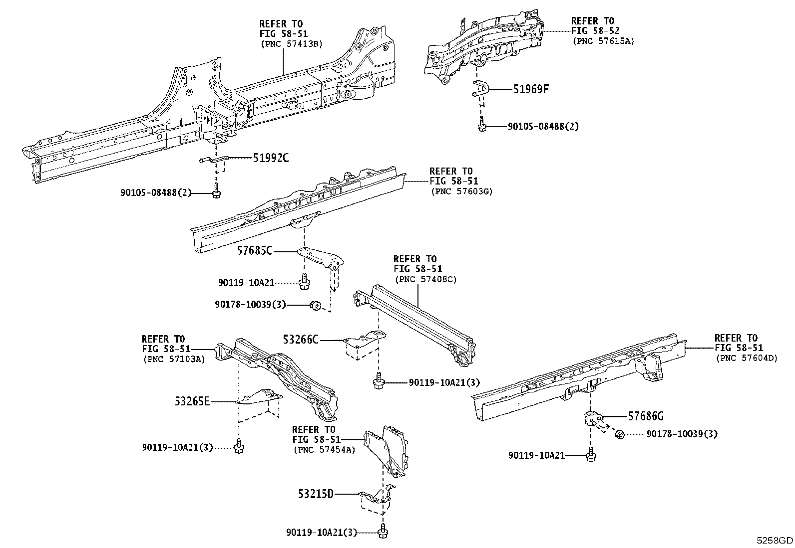 51403-V2010 BRACE SUB-ASSY, FRONT SUSPENSION MEMBER, RH product image