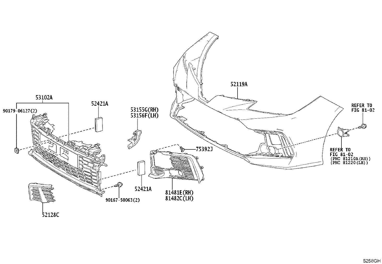 57013-02240 BRACKET SUB-ASSY, FRONT SIDE MEMBER, RH product image