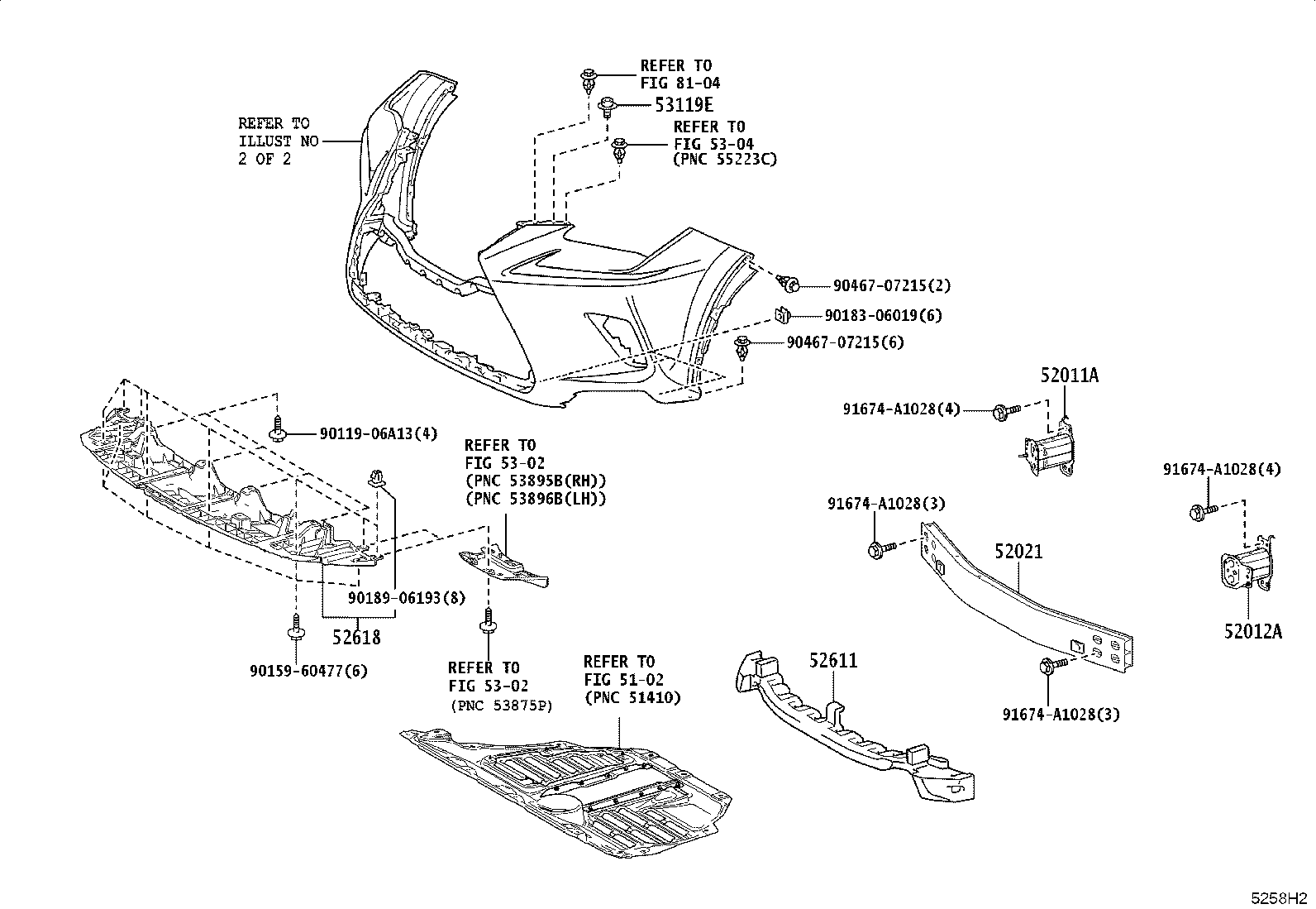 52127-78070 COVER, FRONT BUMPER HOLE, RH product image
