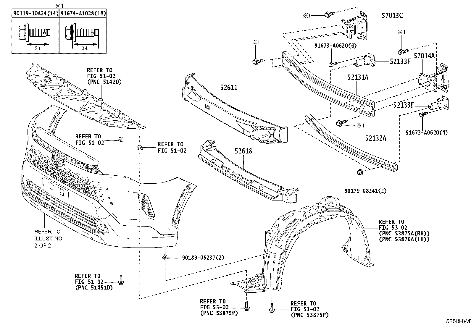 52127-16090 COVER, FRONT BUMPER HOLE, RH product image
