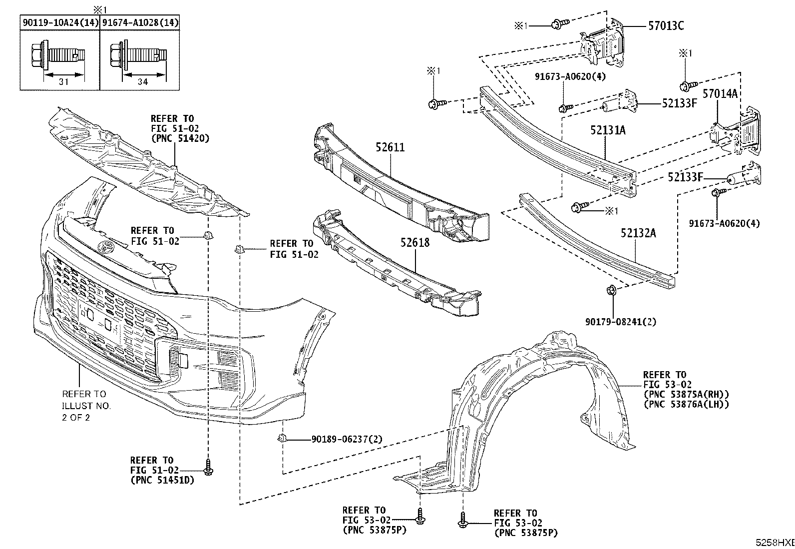 52127-16090 COVER, FRONT BUMPER HOLE, RH product image