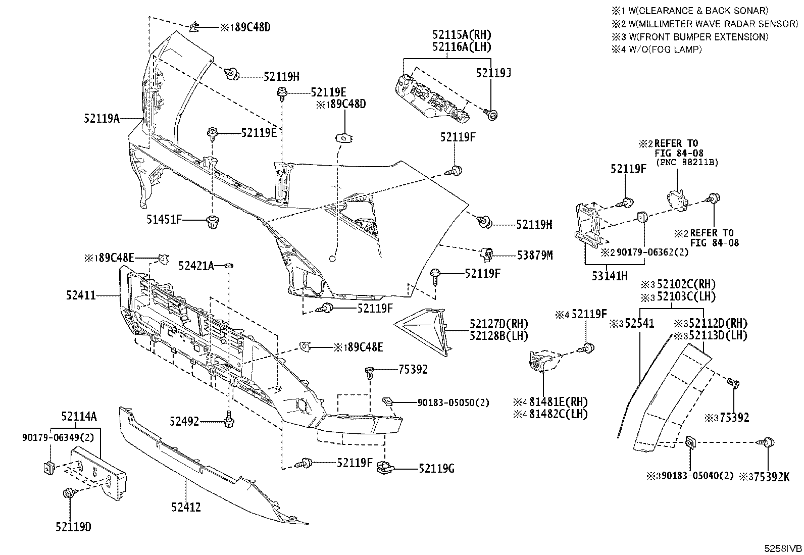 52127-0K470 COVER, FRONT BUMPER HOLE, RH product image