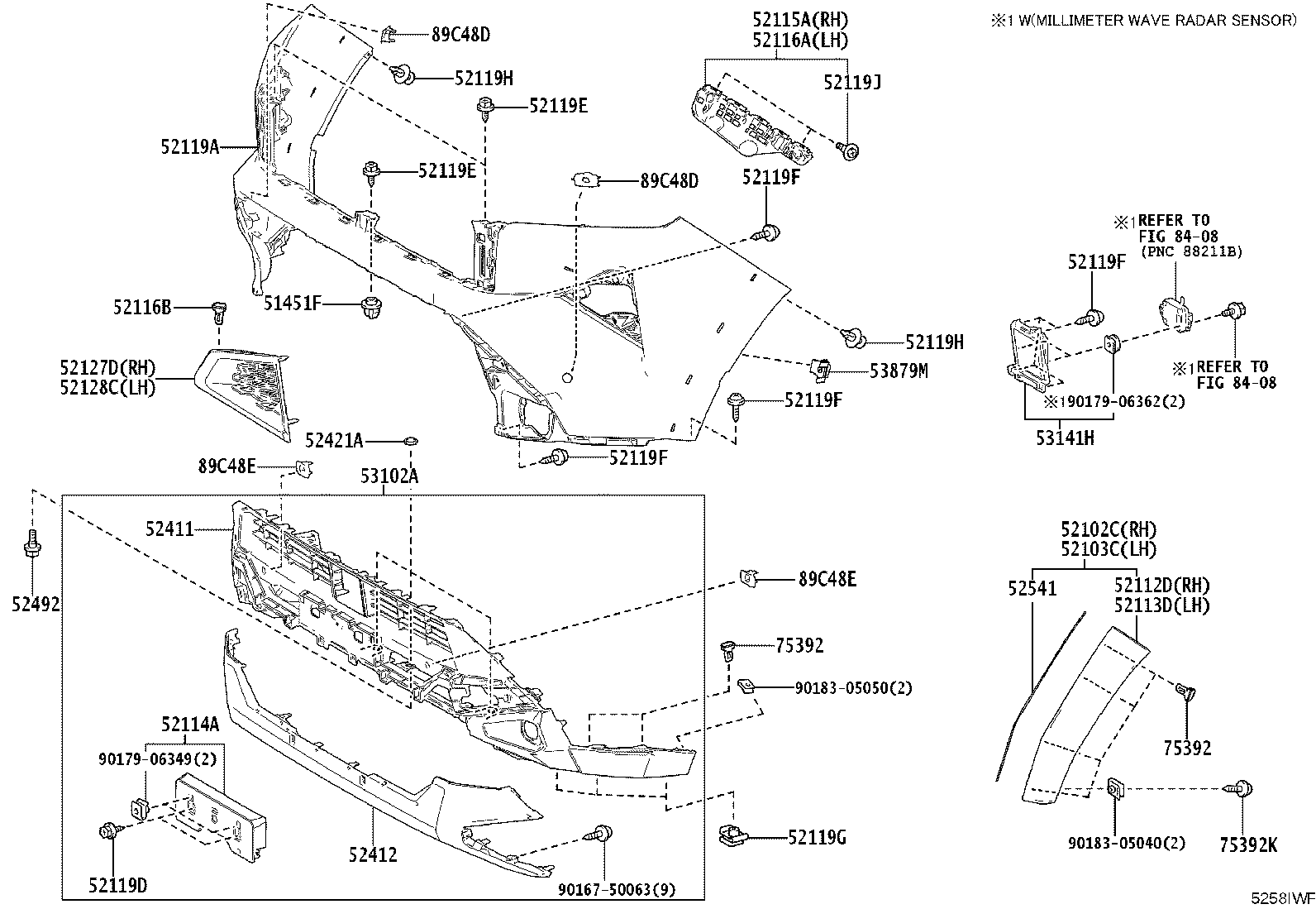 52127-0K470 COVER, FRONT BUMPER HOLE, RH product image