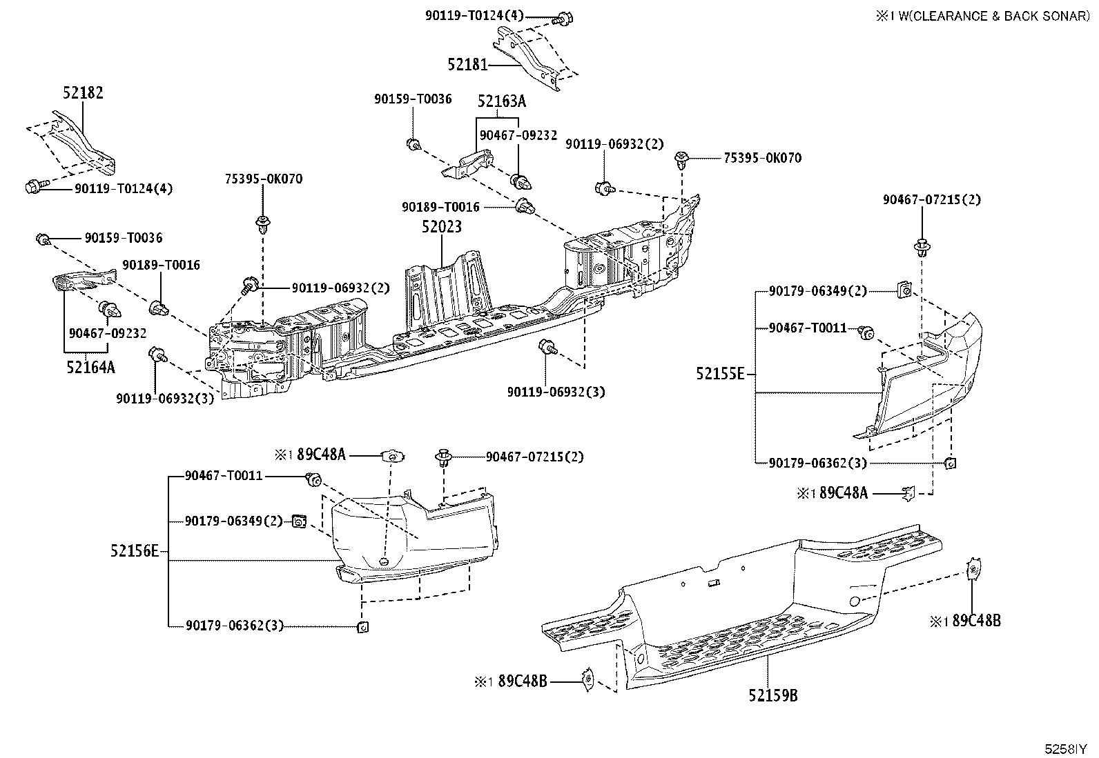 52155-0K080 INSERT, REAR BUMPER EXTENSION, RH product image