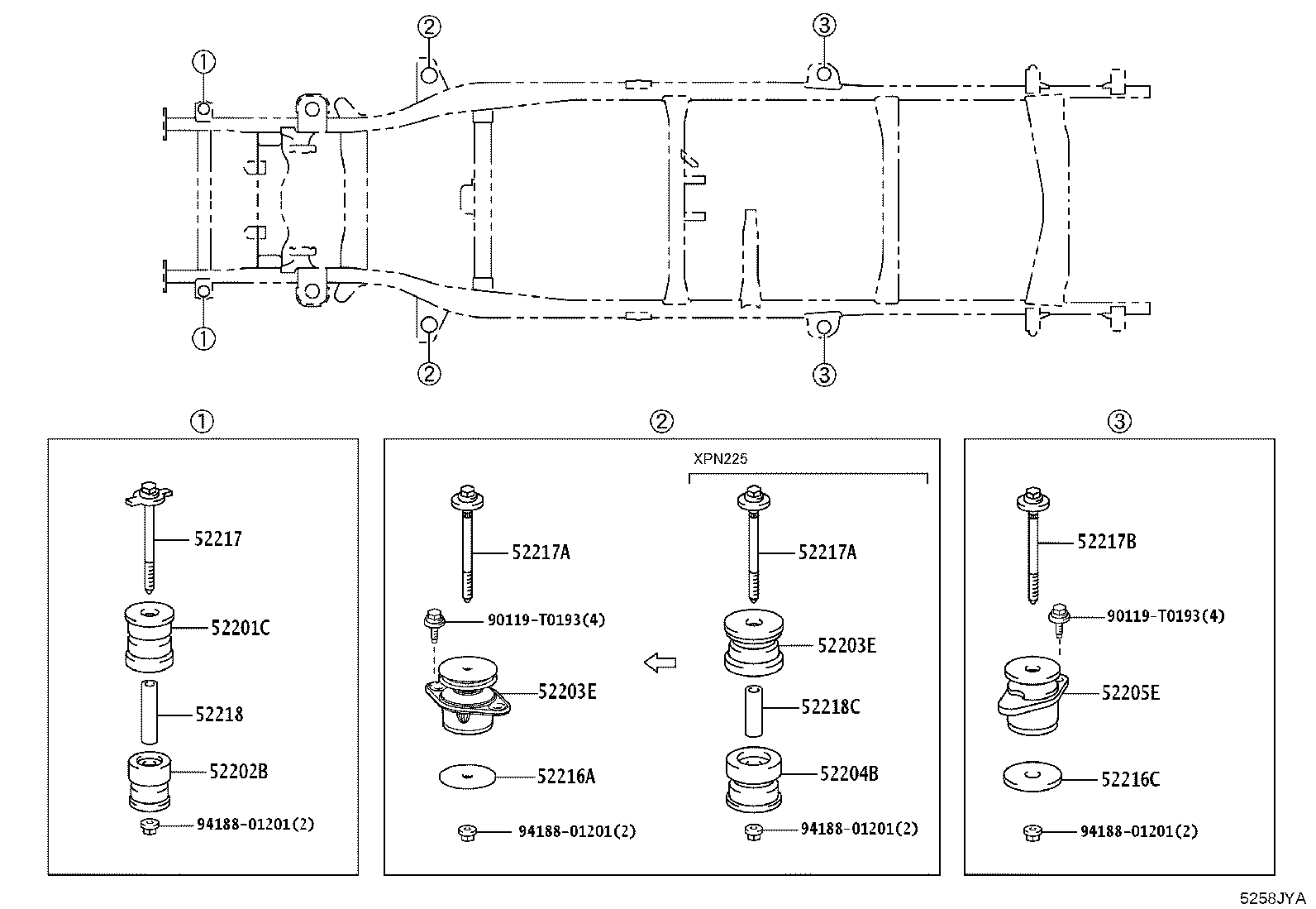 52203-0K190 CUSHION SUB-ASSY, CAB MOUNTING, NO.2 product image