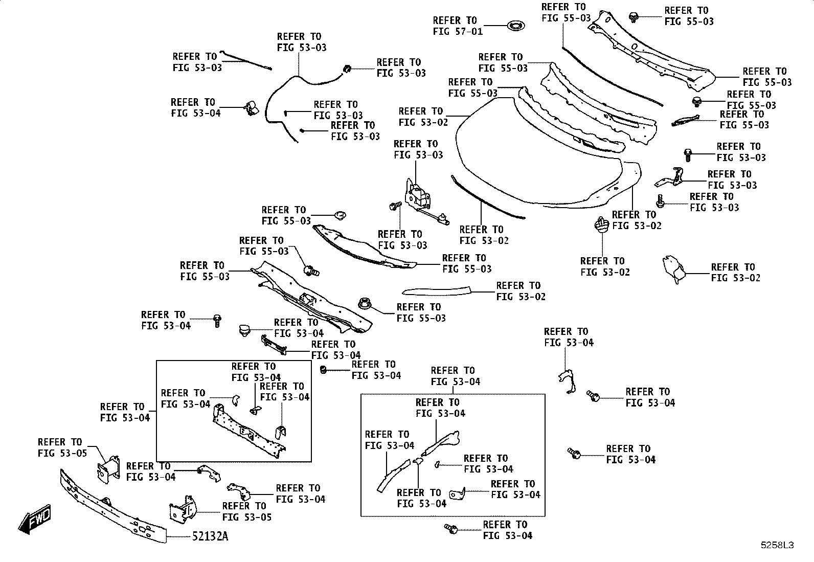 52132-WC009 MOULDING SUB-ASSY, FRONT BUMPER product image