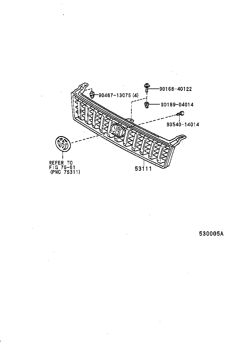 53111-60300 GRILLE, RADIATOR product image