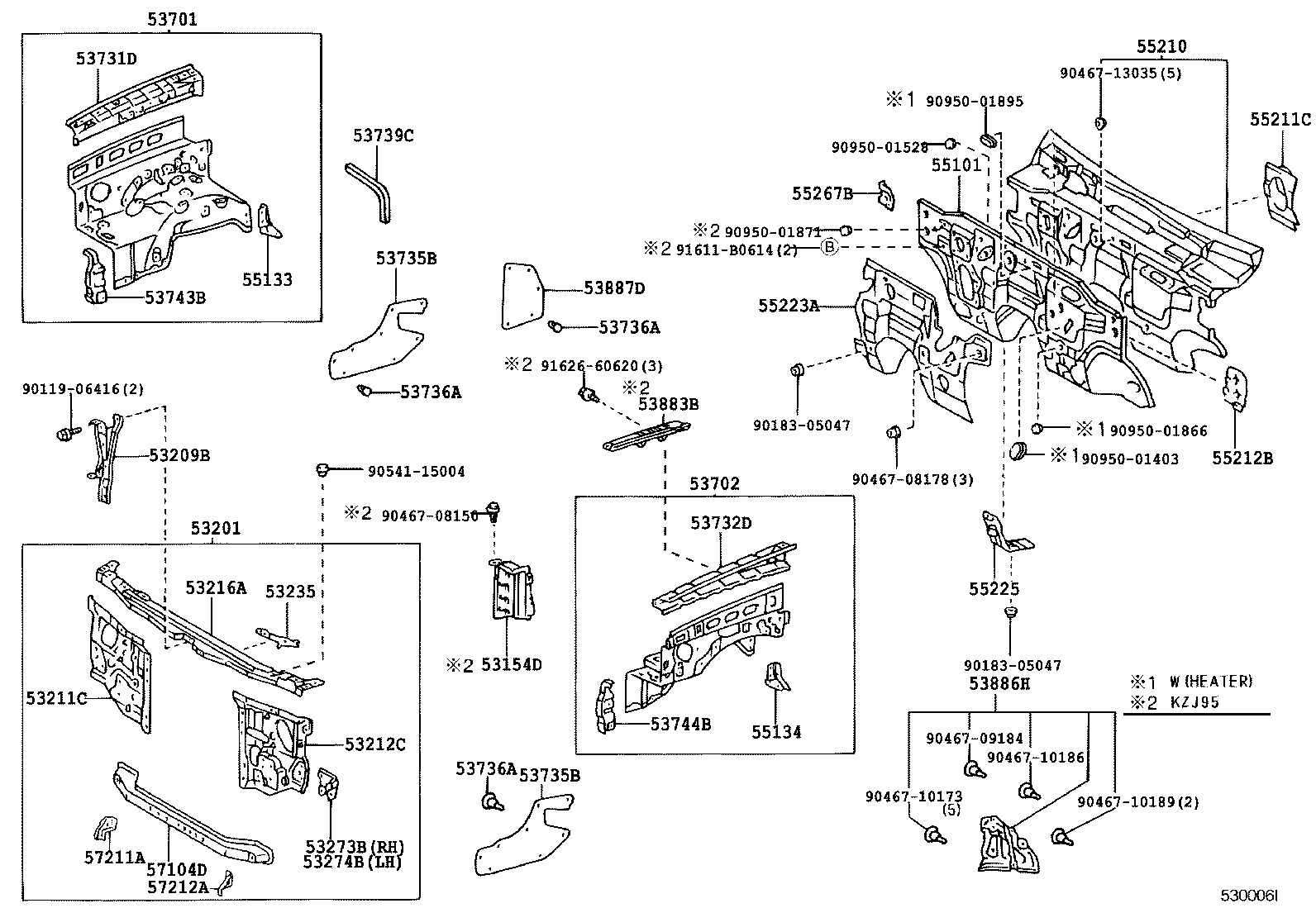 53701-60620 APRON SUB-ASSY, FRONT FENDER, RH product image