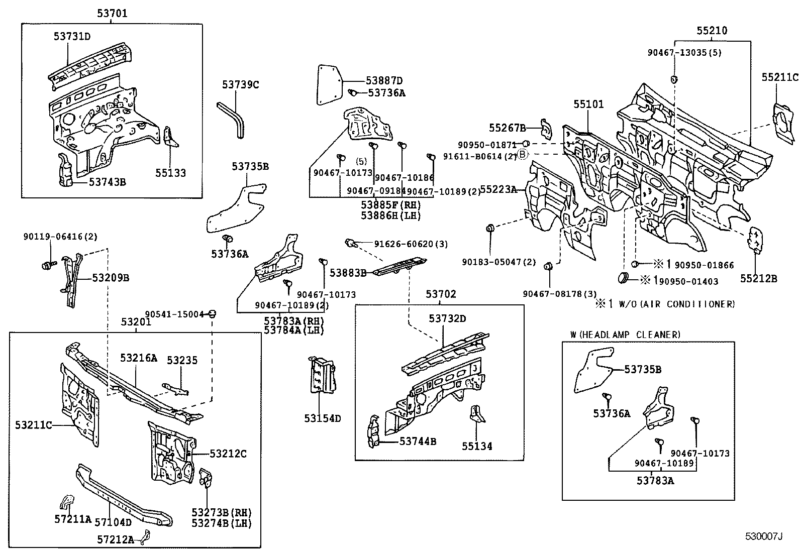 53701-60591 APRON SUB-ASSY, FRONT FENDER, RH product image