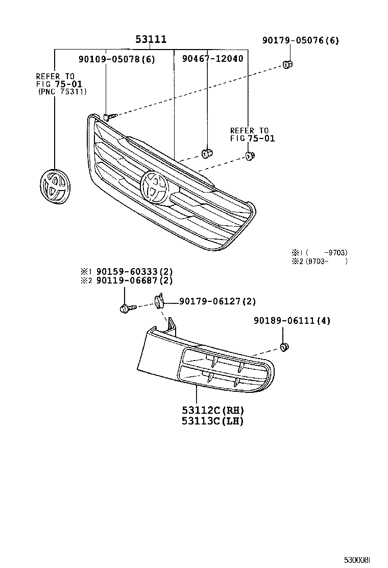 53101-44110 GRILLE, RADIATOR product image