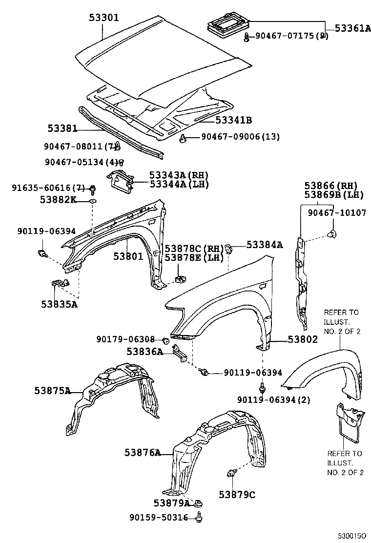 53866-60050 SEAL, FRONT FENDER TO COWL SIDE, RH product image