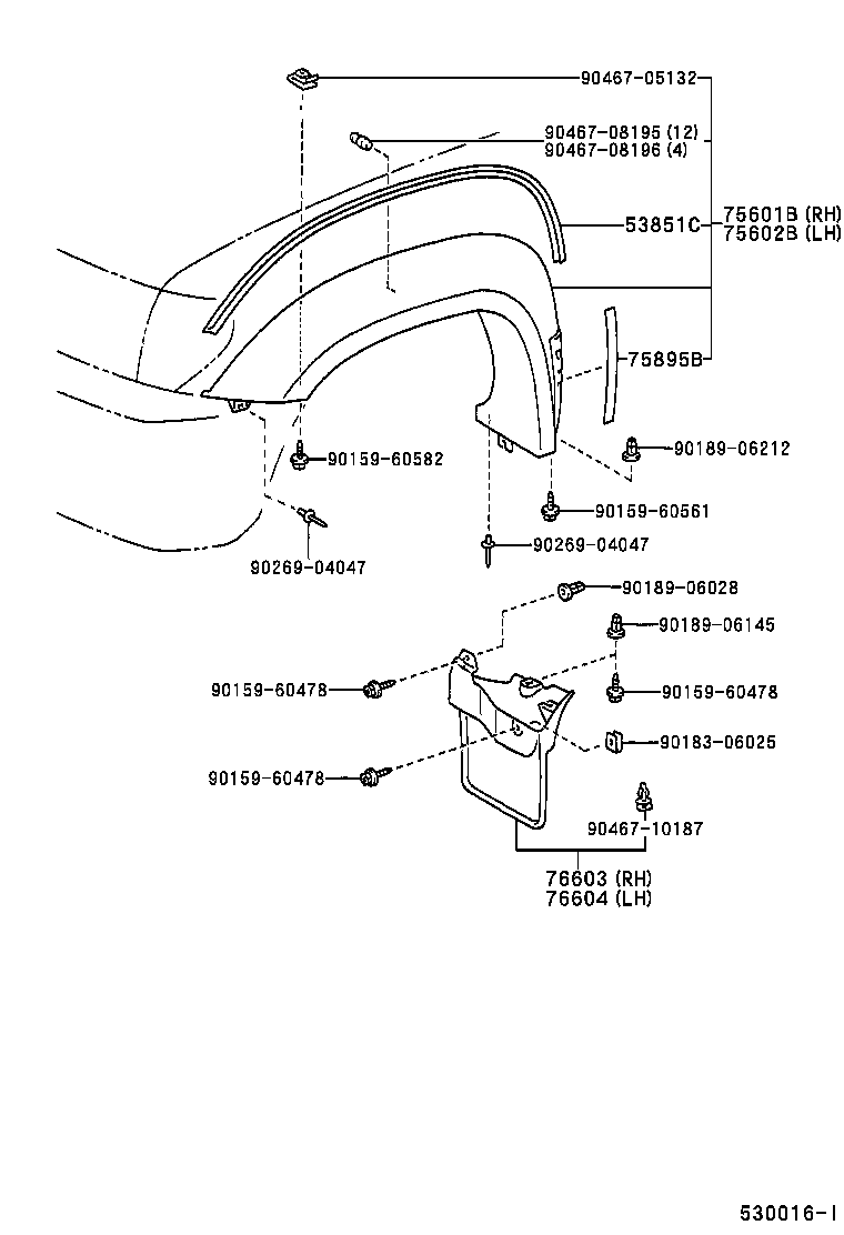 53802-6A040 FENDER SUB-ASSY, FRONT LH product image