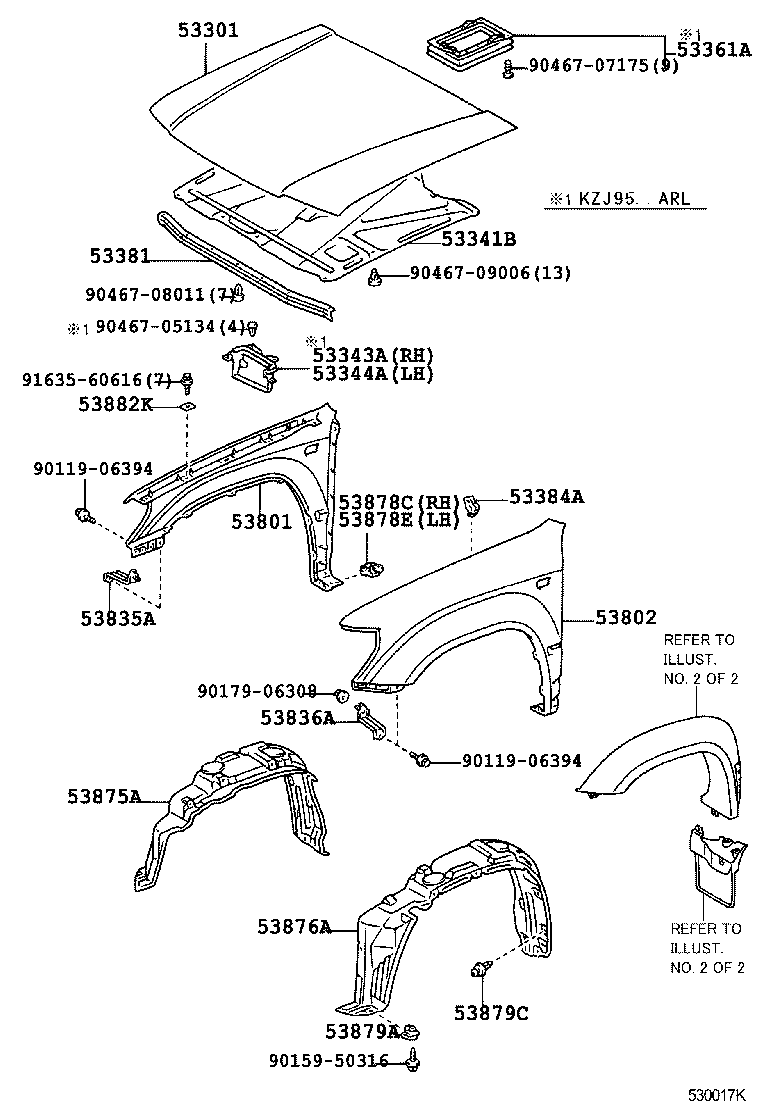 53361-60010 WEATHERSTRIP, HOOD product image