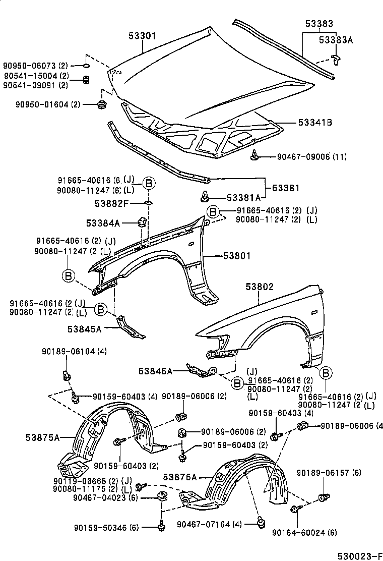 Toyota 53812-AA020 FENDER SUB-ASSY, FRONT LH