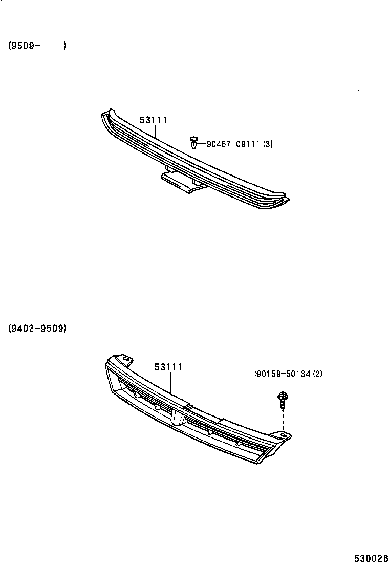 53111-20760 GRILLE, RADIATOR product image