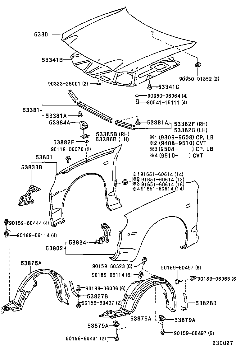53801-2B330 FENDER SUB-ASSY, FRONT RH product image