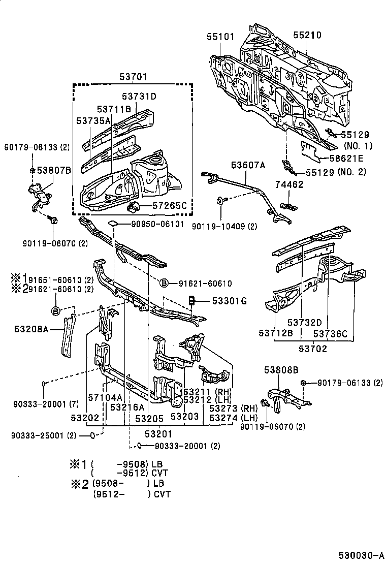 53205-20070 SUPPORT SUB-ASSY, RADIATOR, UPPER product image