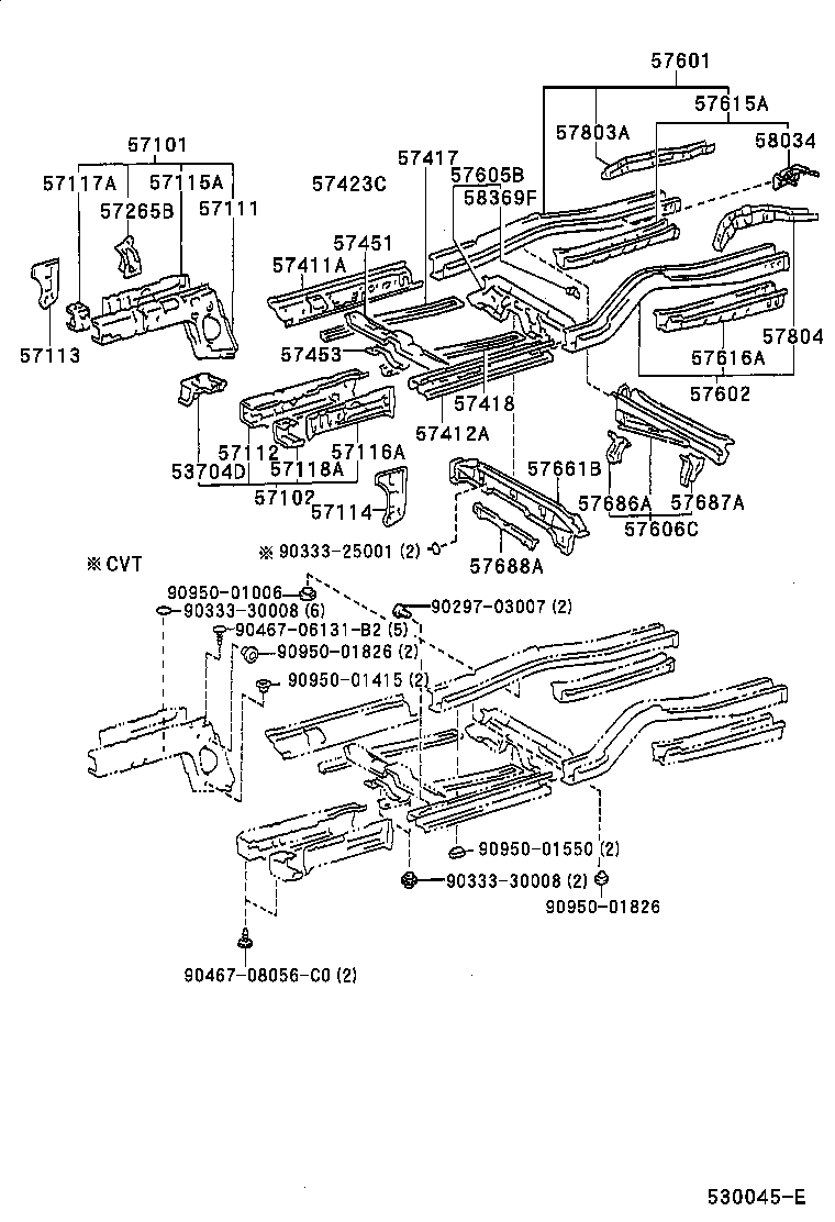 57101-16260 MEMBER SUB-ASSY, FRONT SIDE, RH product image
