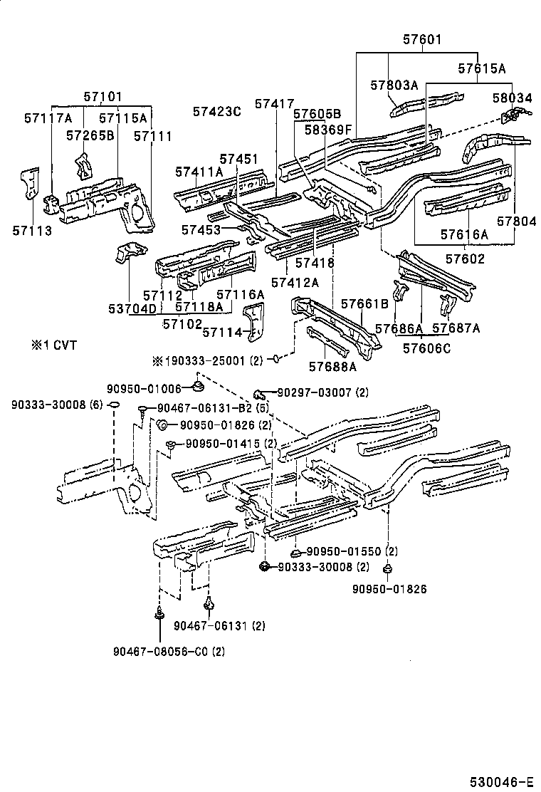Toyota 57616-16915 MEMBER, REAR FLOOR SIDE, REAR LH