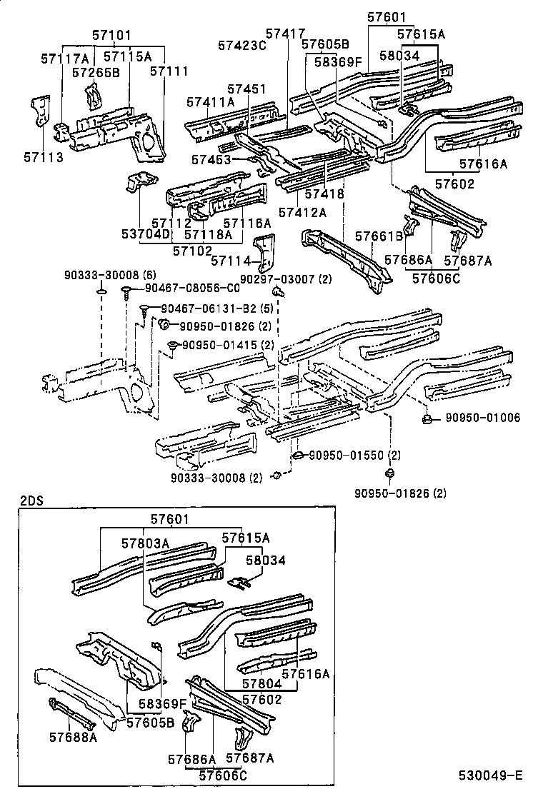 Toyota 57615-16915 MEMBER, REAR FLOOR SIDE, REAR RH