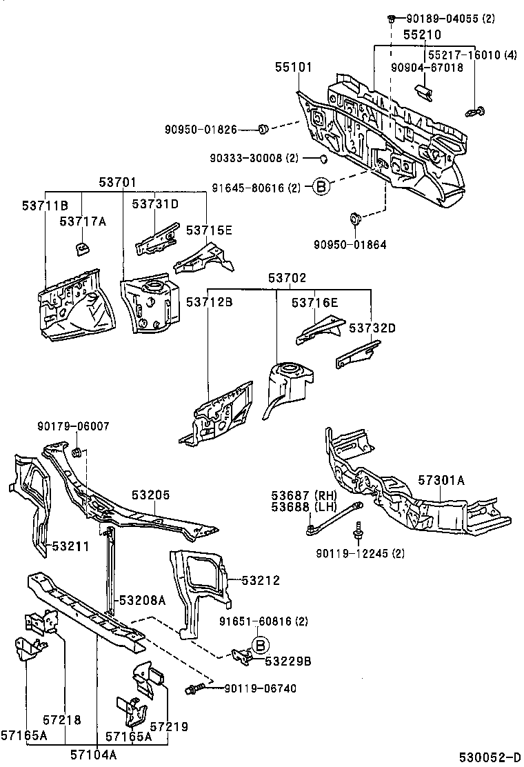 Toyota 53205-16120 SUPPORT SUB-ASSY, RADIATOR, UPPER