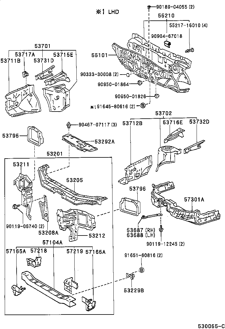 55101-16620 PANEL SUB-ASSY, DASH product image