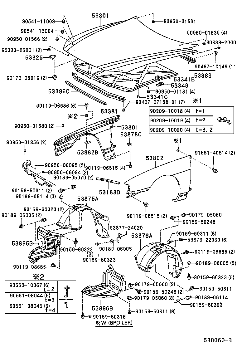 Toyota 53802-24130 FENDER SUB-ASSY, FRONT LH
