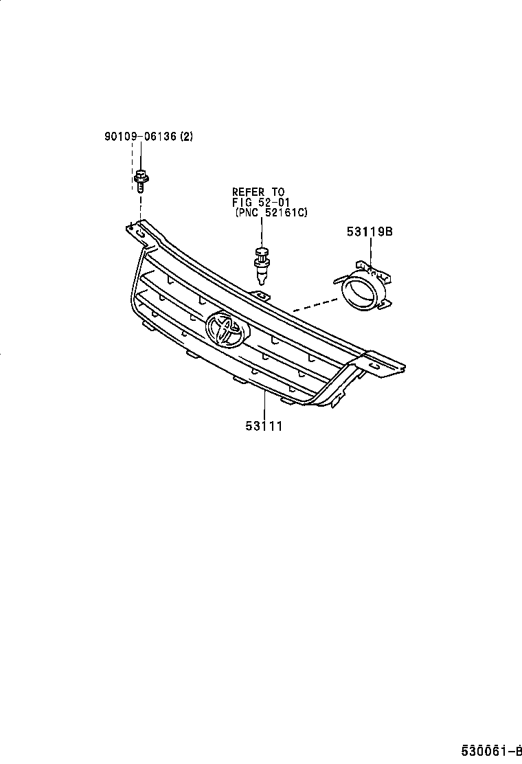 53111-33130 GRILLE, RADIATOR product image