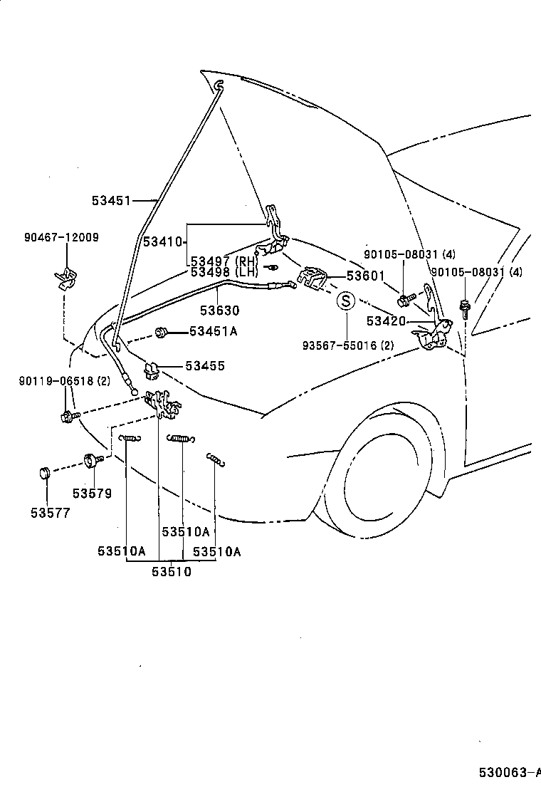 53510-33040 LOCK ASSY, HOOD product image