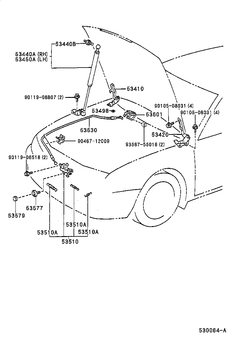 53510-33100 LOCK ASSY, HOOD product image