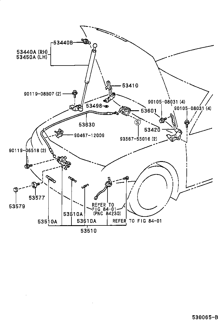 53510-33090 LOCK ASSY, HOOD product image