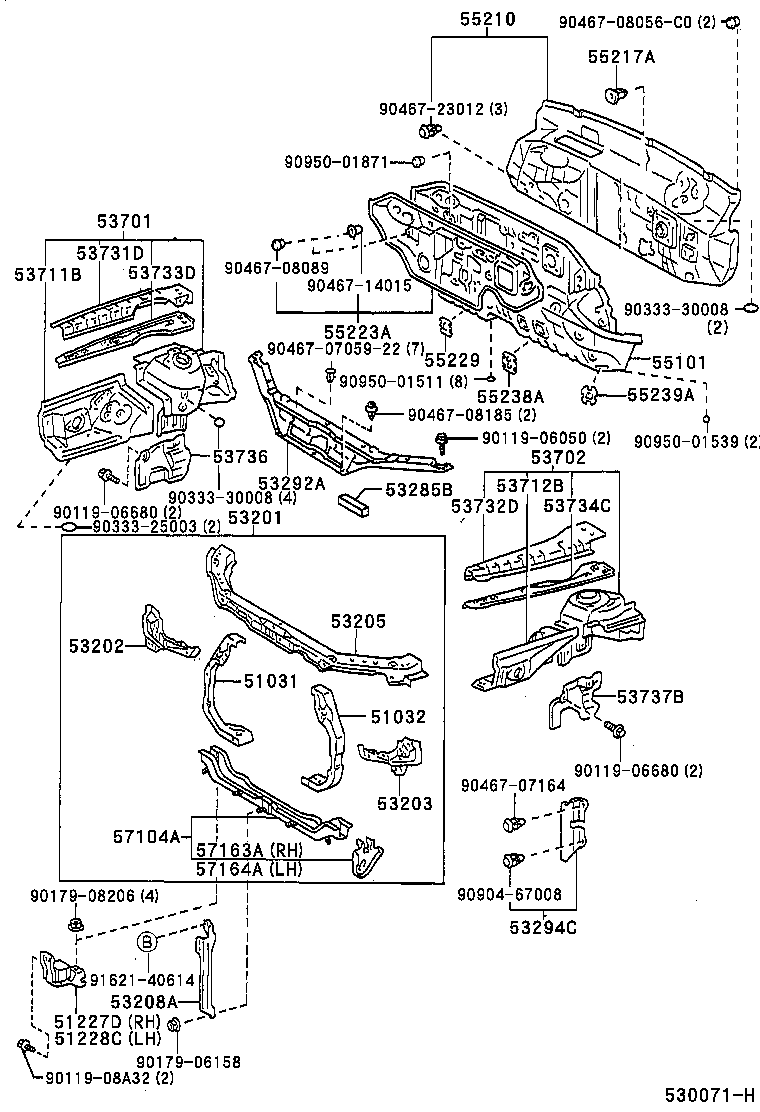 53203-33080 SUPPORT SUB-ASSY, RADIATOR, LH product image