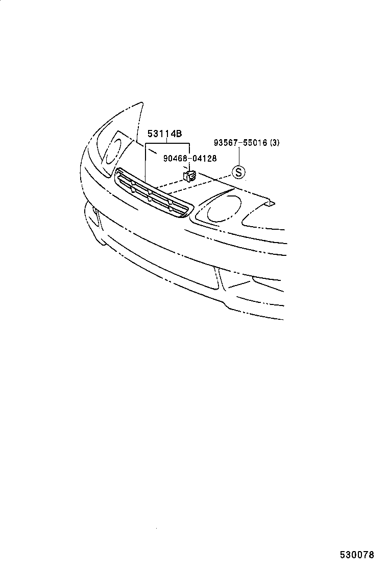 53114-24020 GRILLE, RADIATOR, UPPER product image