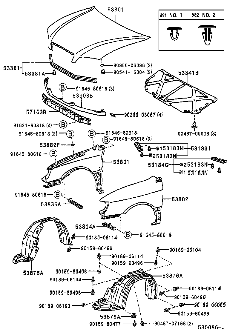 53802-44020 FENDER SUB-ASSY, FRONT LH product image