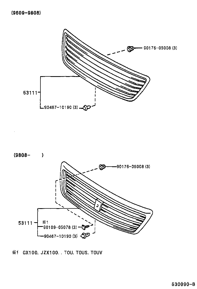 53101-22440 GRILLE, RADIATOR product image