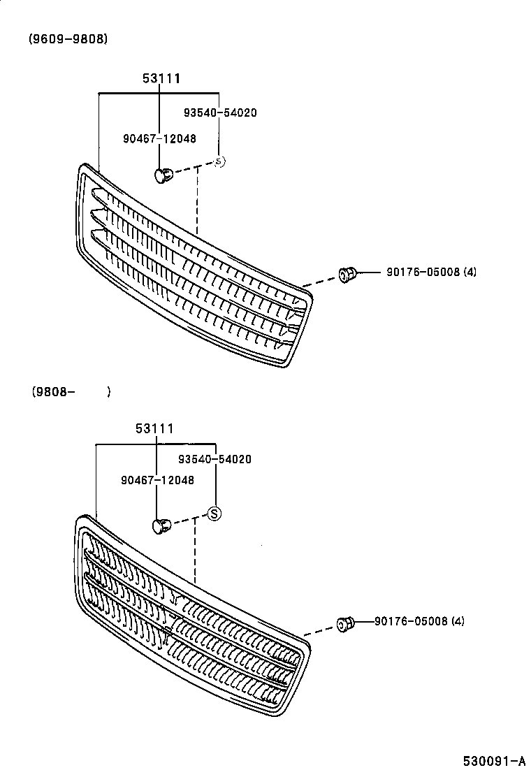 53101-22470 GRILLE, RADIATOR product image