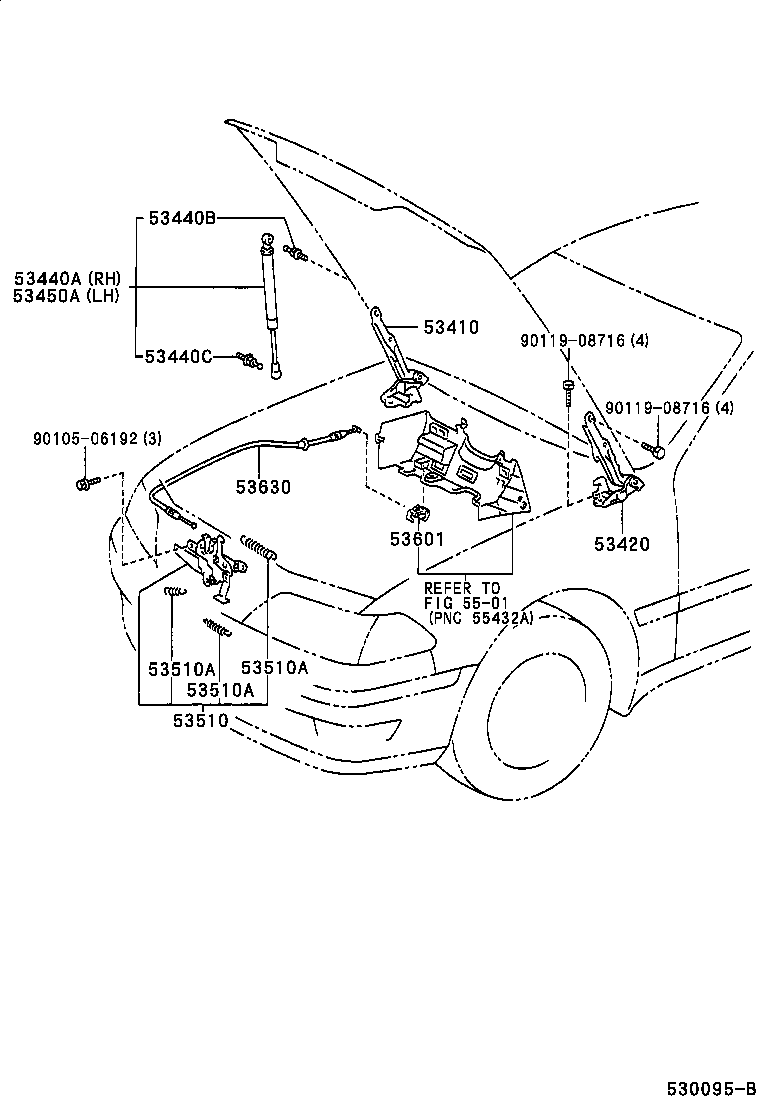 53510-22360 LOCK ASSY, HOOD product image