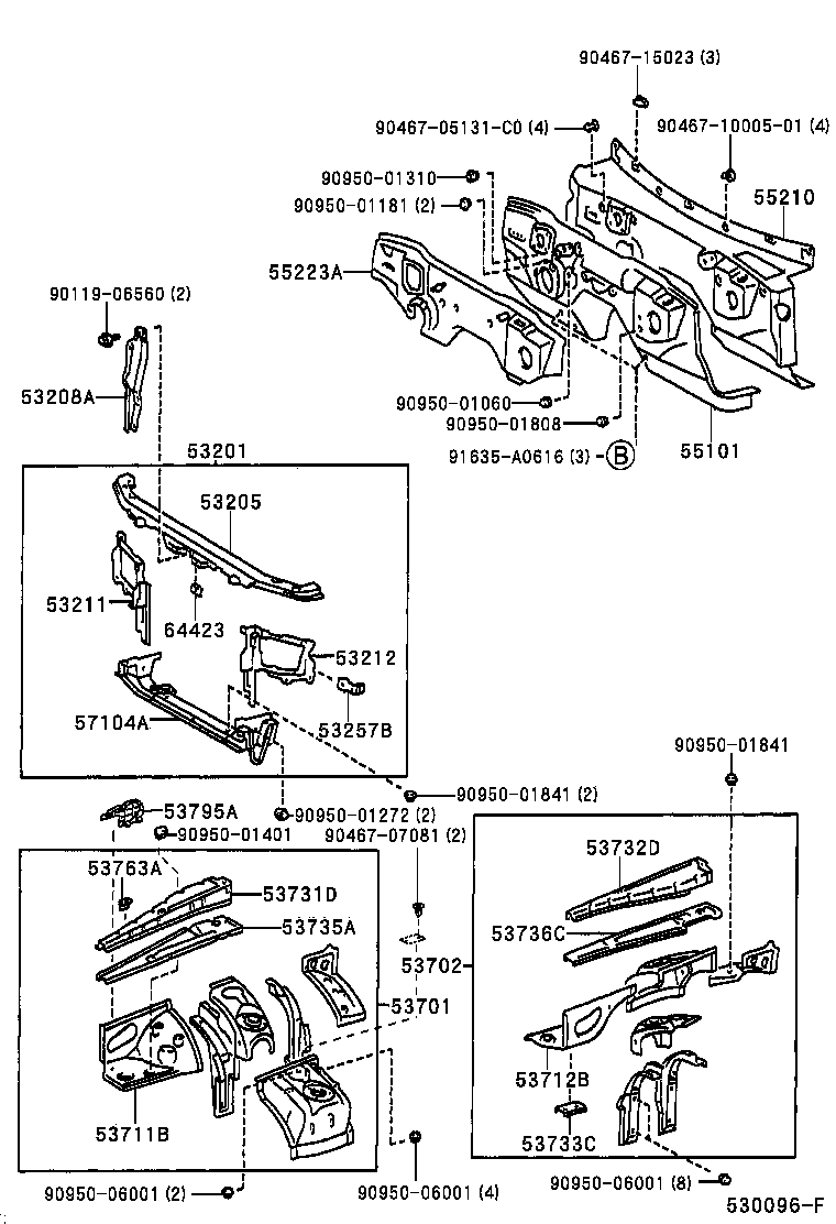 53701-22690 APRON SUB-ASSY, FRONT FENDER, RH product image