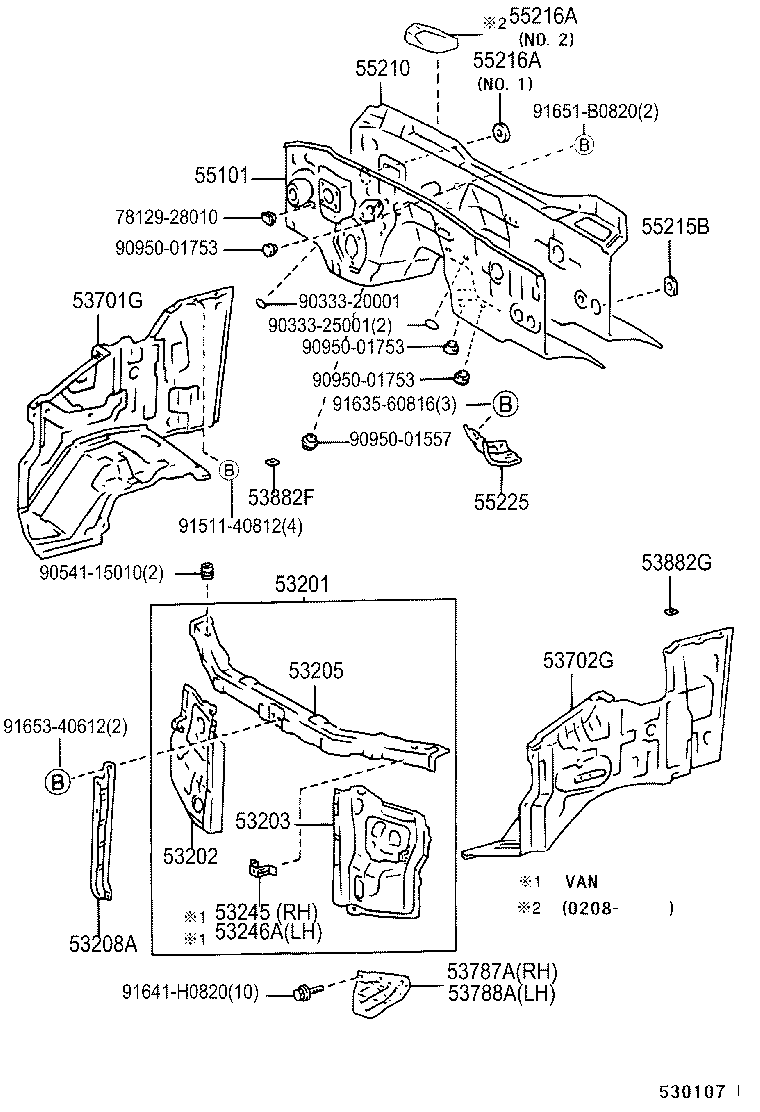 53701-28600 APRON SUB-ASSY, FRONT FENDER, RH product image