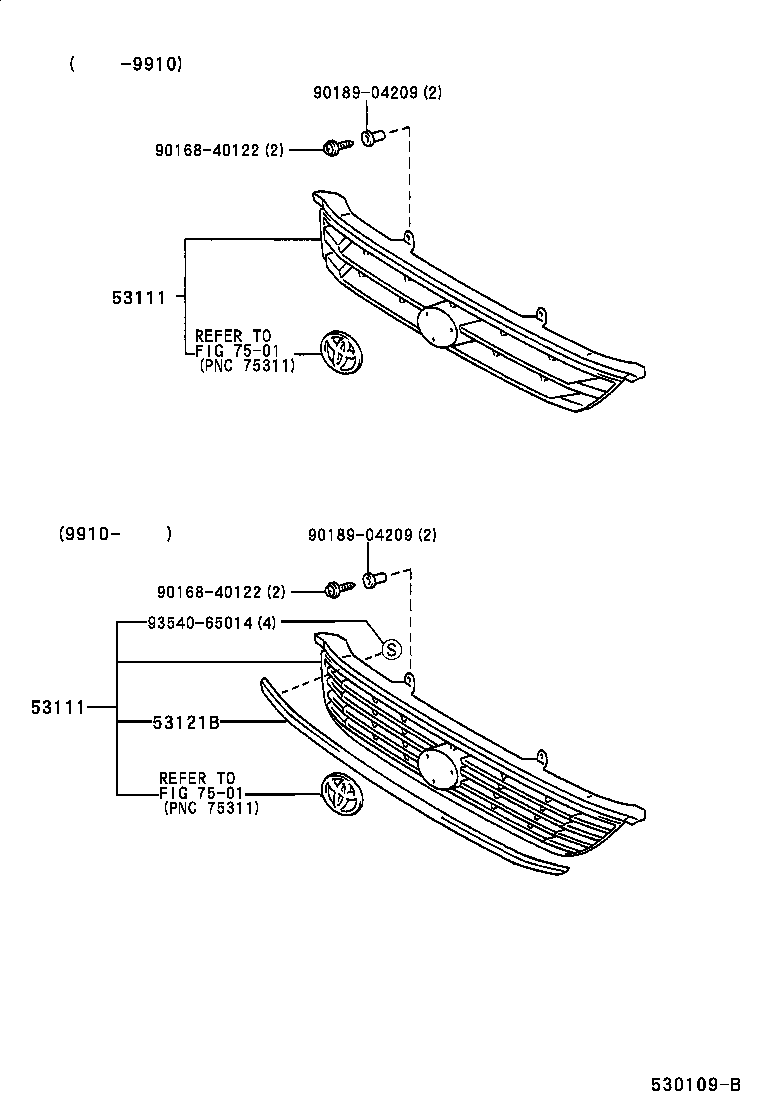 53101-0A040 GRILLE, RADIATOR product image