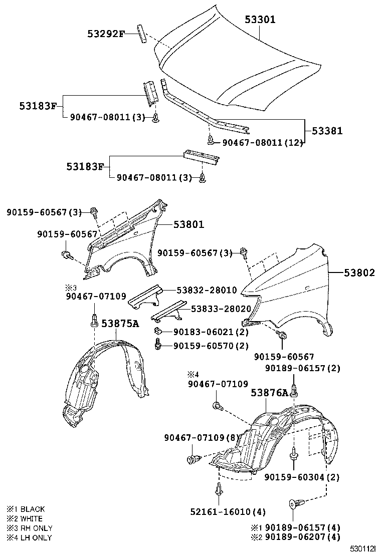 53812-28030 FENDER SUB-ASSY, FRONT LH product image