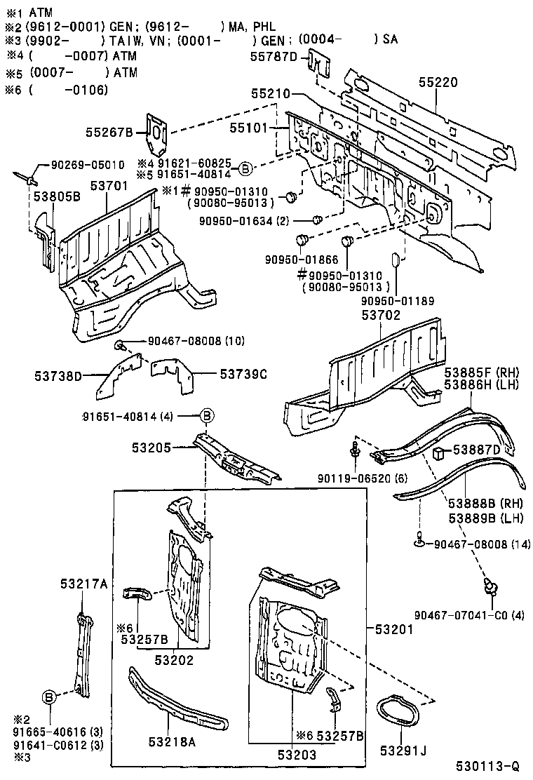 53701-0B030 APRON SUB-ASSY, FRONT FENDER, RH product image