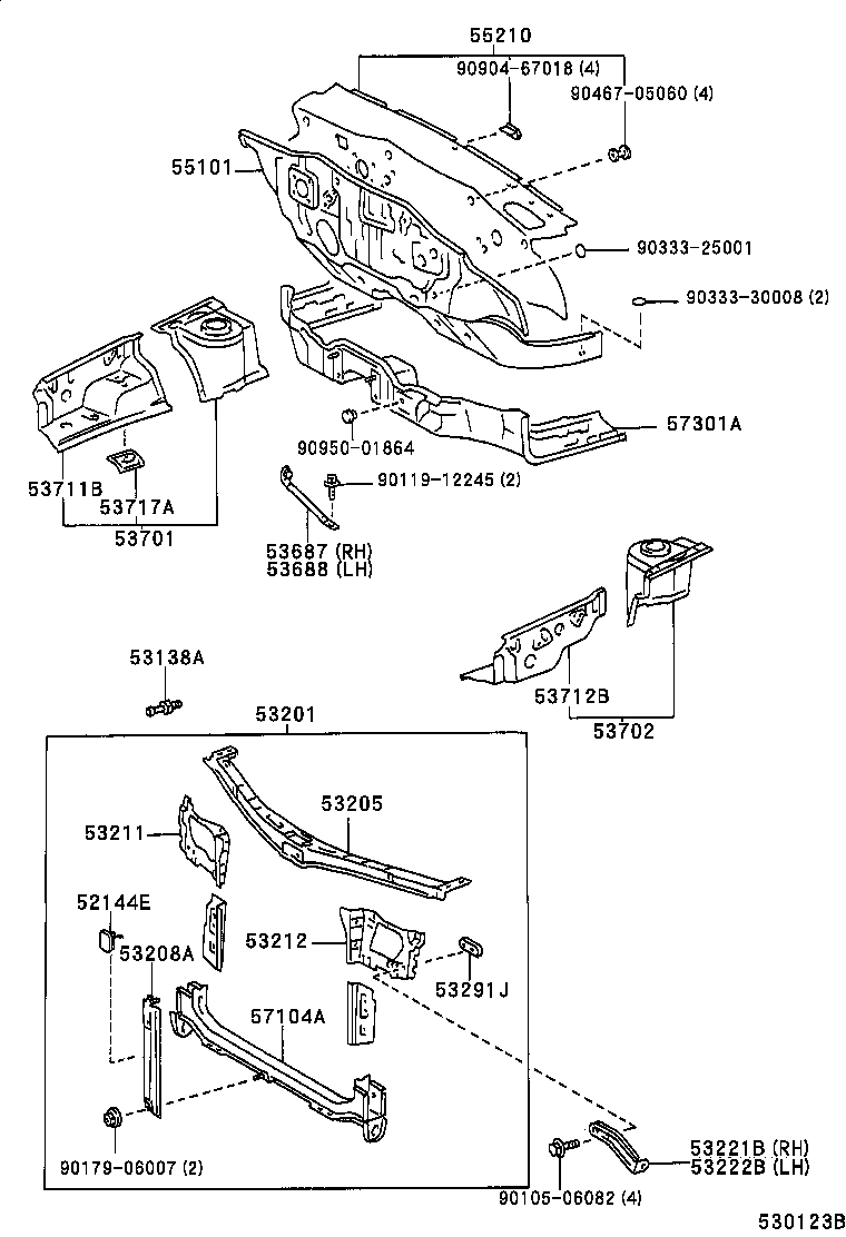53701-0A030 APRON SUB-ASSY, FRONT FENDER, RH product image