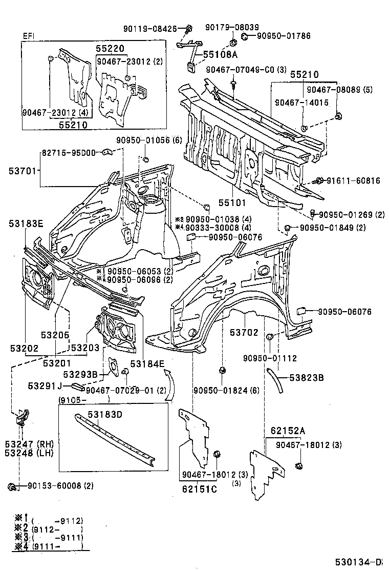 53701-28110 APRON SUB-ASSY, FRONT FENDER, RH product image