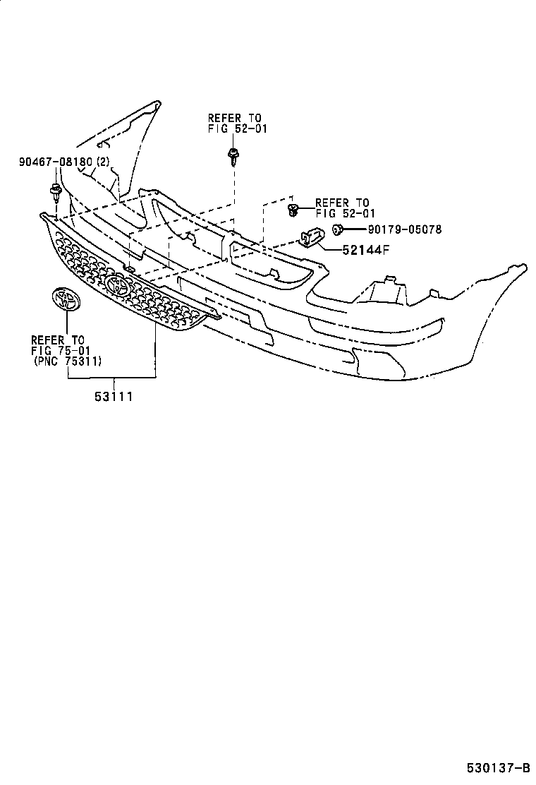 53101-13100 GRILLE, RADIATOR product image
