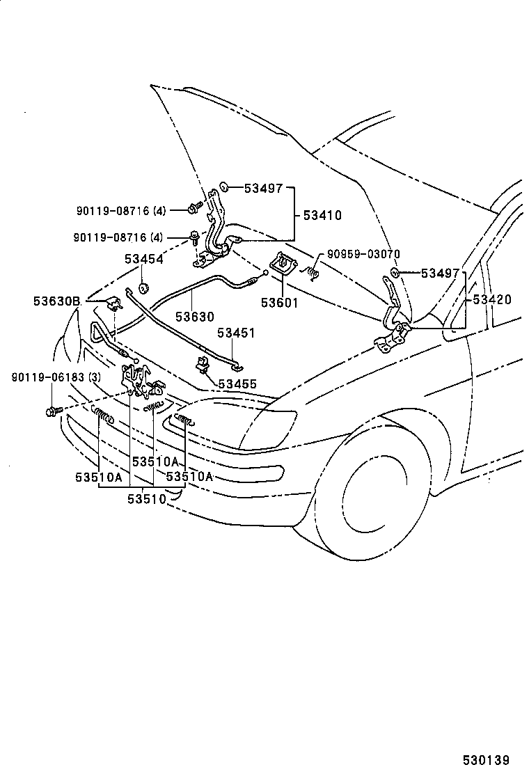 53510-13020 LOCK ASSY, HOOD product image